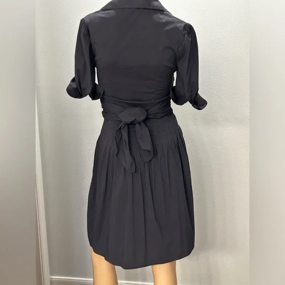 BCBG MaxAzria Collared Faux Wrap Shirt Dress sz 0 - Picture 4 of 16